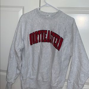 Champion Heather Gray Northeastern Crewneck